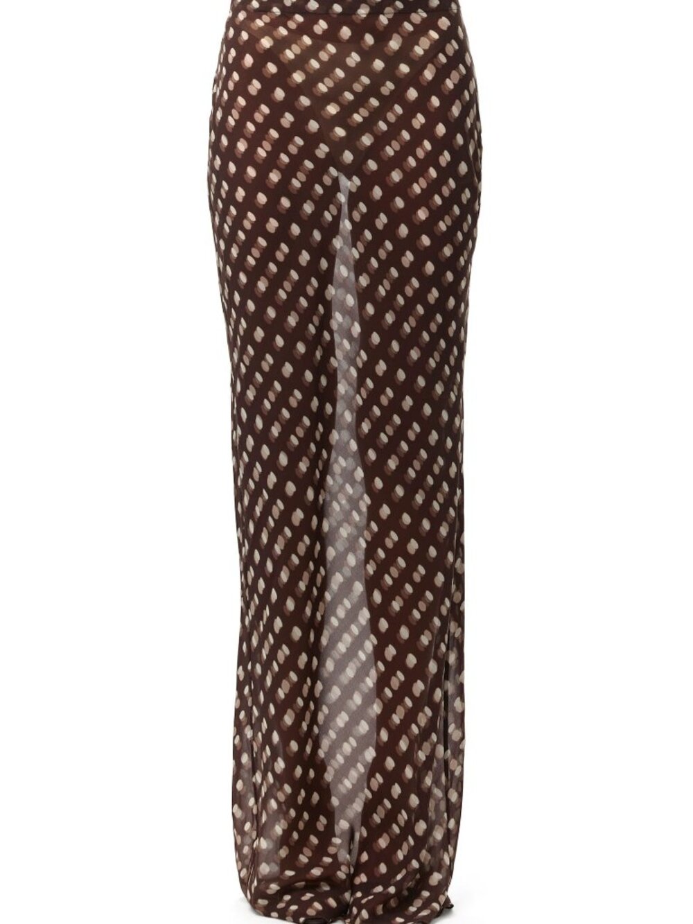 Naked Wardrobe Polka Dot Illusion Chiffon Maxi Skirt Size S